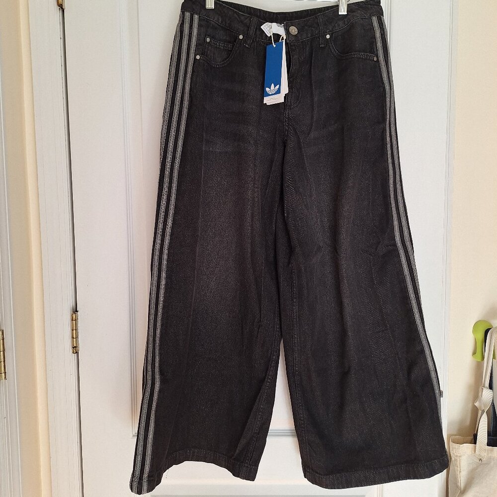 NWT Adidas Adicolor Adilenium Denim Wide Pants Women Size 30/30 - Picture 8 of 8